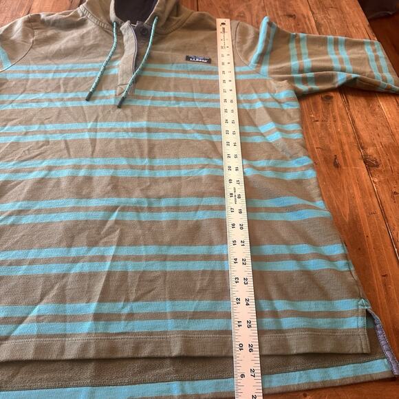 LL Bean Men’s Rugby Henley Pullover Hooded Shirt Size XL Lakewashed Preppy - Picture 8 of 13